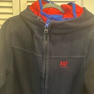 Abercrombie & Fitch Blue and Red Puffer Jacket